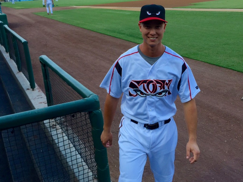 2013 CWL Alumni Matt Chavez poses in his Lake Elsinore Storm Uniform - September 2015 